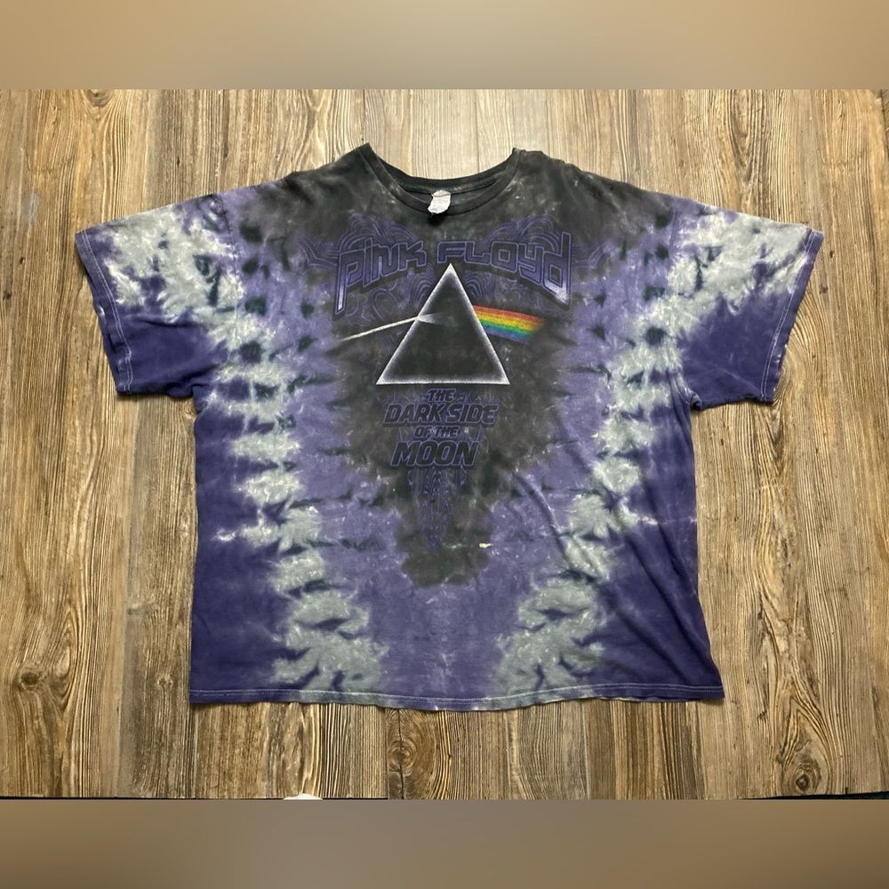 Pink Floyd Dark Side Of The Moon T-Shirt Tie Dye All Over Rock Band Tour Tee 3XL